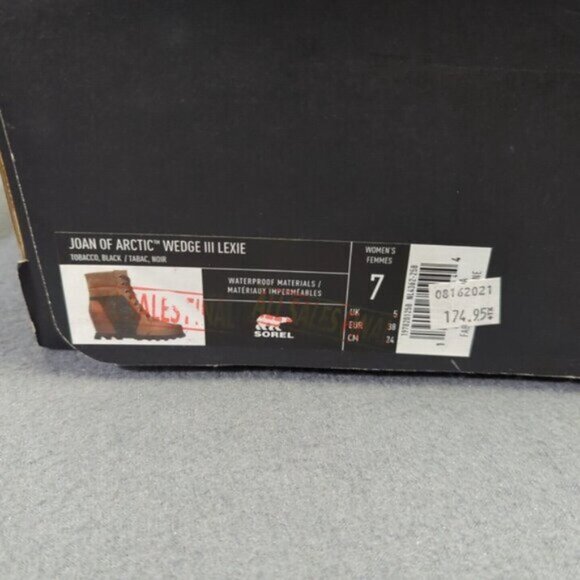 Sorel Booties Women's 7 Tabacco Black Joan of Arctic Wedge III Lexie NWT - Picture 12 of 13